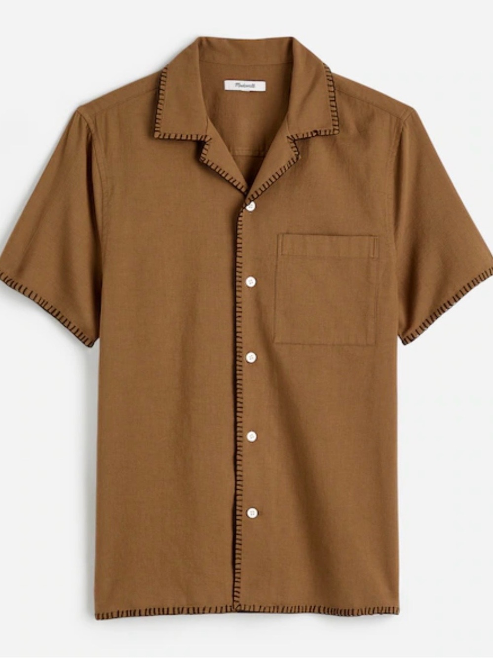 MADEWELL Blanket Stitch Short-Sleeve Shirt